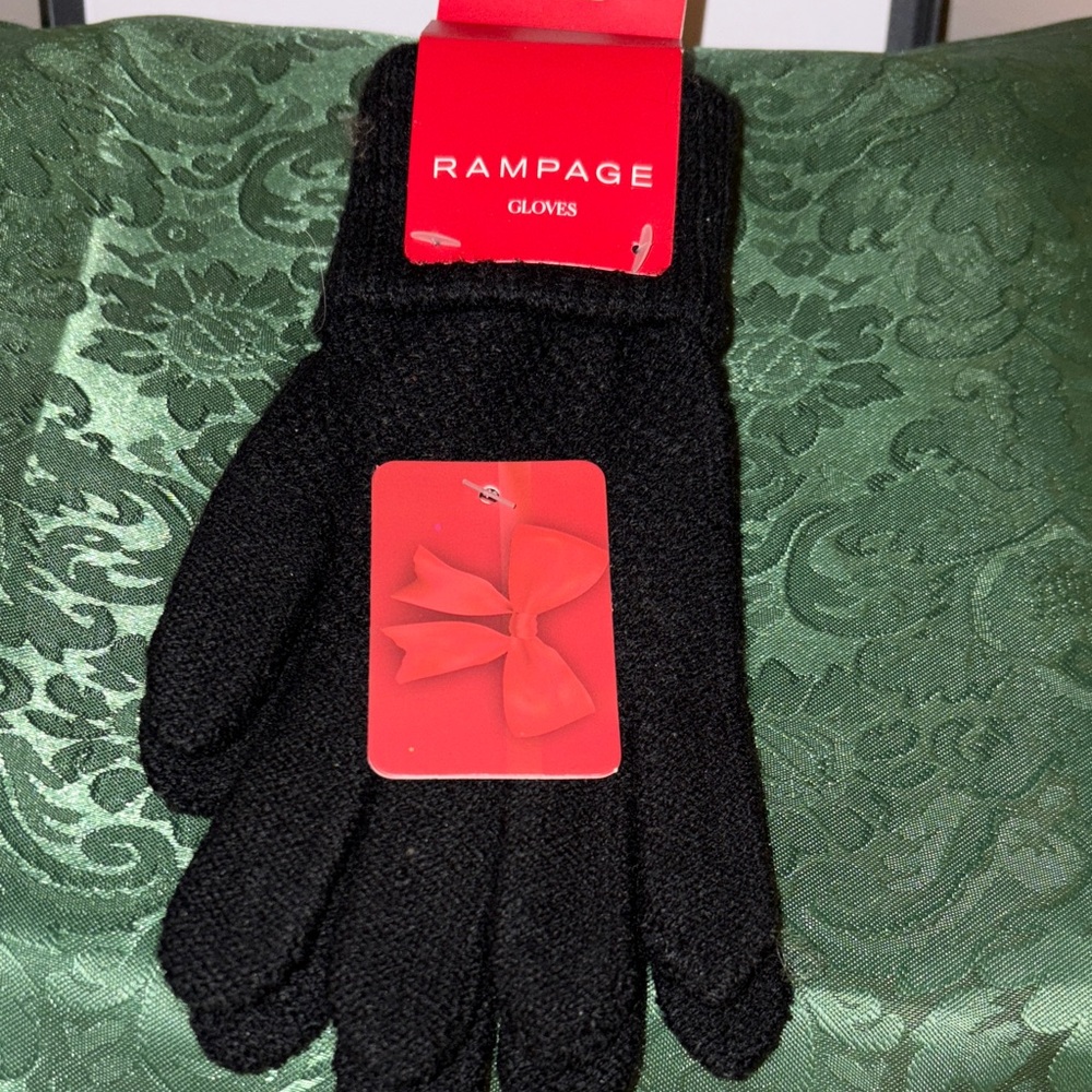 Rampage Knit Black Gloves